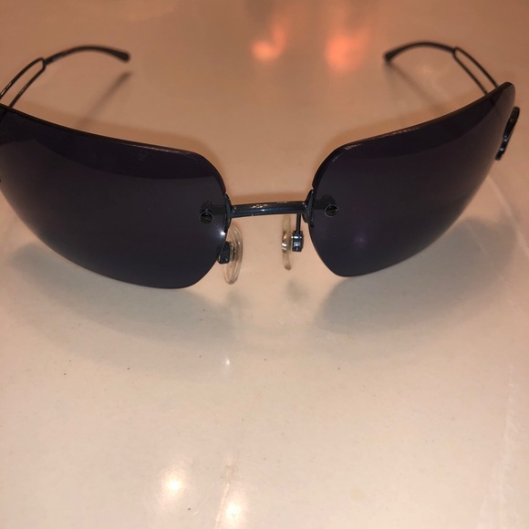 New Chanel Rectangular Rimless Sunglasses Blue - Picture 8 of 12
